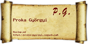Proka Györgyi névjegykártya